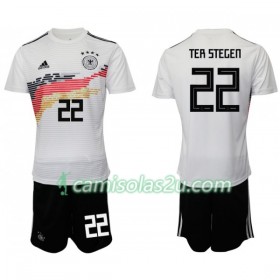 Camisolas de Futebol Alemanha TER STEGEN 22 Criança Equipamento Principal 2019 Manga Curta